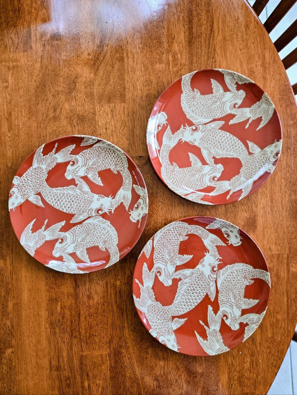 Vintage Horchow Collection Koi Fish 9" Dinner Plates - Price is for 3 Plates